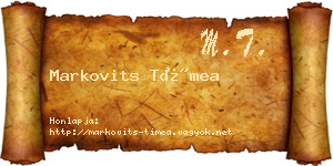 Markovits Tímea névjegykártya