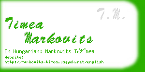 timea markovits business card